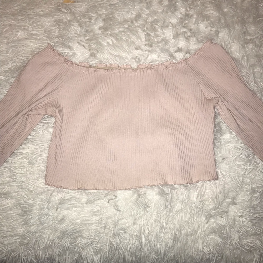 Ribbed Off The Shoulder Top - Picture 2 of 4